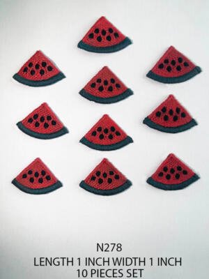 N278 watermelon embroidered patch 1 inch red fruit applique patch for kids clothing bags jackets and DIY crafts