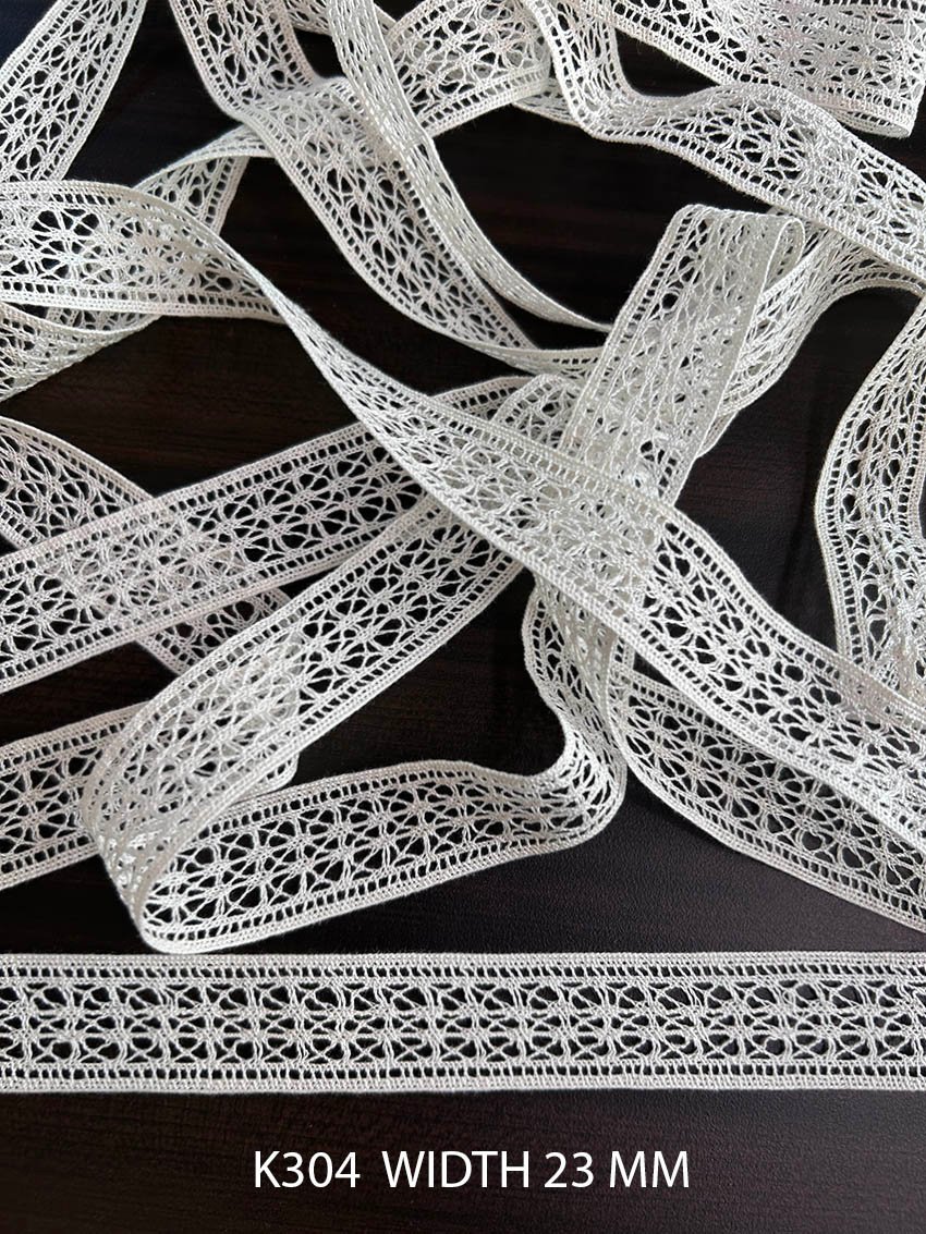 Greige Dyeable Fine Cotton Crochet Lace Trim 23 MM