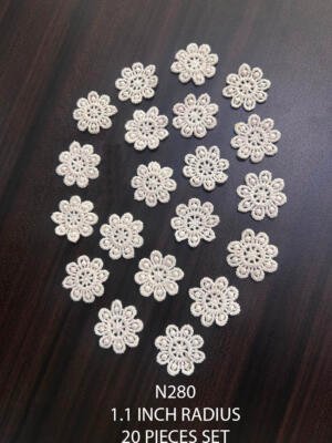 N280 dyeable cotton GPO flower patch 1.1 inch floral applique 20 pieces set