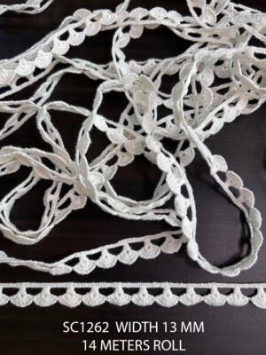 White Chemical Cotton Guipure Lace Trim 13 MM