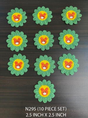 N295 embroidered flower patch lace 10 piece set 2.5 x 2.5 inch